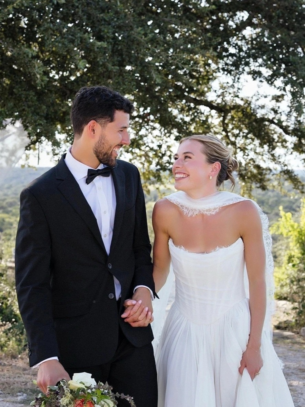 Chantilly Lace trimmed bridal scarf